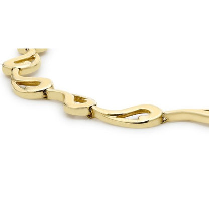 9ct Yellow Gold Wave Design Link Bracelet