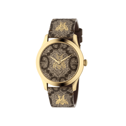 Gucci G-Timeless GG & Bee Dial PVD Gold Plated Unisex Quartz Watch YA1264068