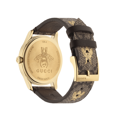 Gucci G-Timeless GG & Bee Dial PVD Gold Plated Unisex Quartz Watch YA1264068