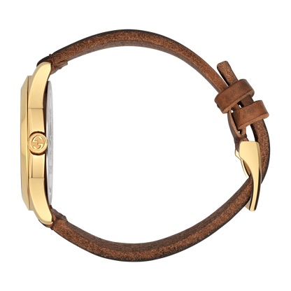 Gucci G-Timeless Bee Fabric Dial PVD Gold Plated Unisex Quartz Watch YA126451