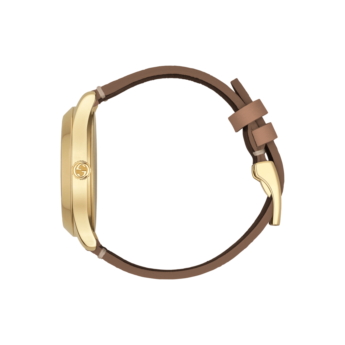 Gucci G-Timeless Butterfly Leather Dial PVD Gold Plated Unisex Quartz Watch YA1264063
