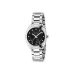 Gucci GG2570 Black Diamond Set Dial Stainless Steel Womens Quartz Watch YA142503