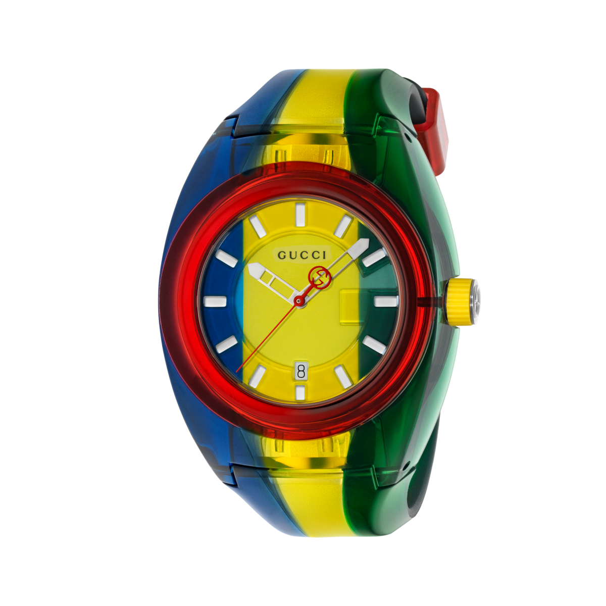 Gucci Sync Multi-Colour Rubber Strap Unisex Quartz Watch YA137114