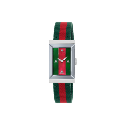Gucci G-Frame Multi-Colour Mother-of-Pearl Dial Stainless Steel Womens Quartz Watch YA147404