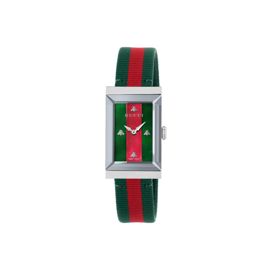 Gucci G-Frame Multi-Colour Mother-of-Pearl Dial Stainless Steel Womens Quartz Watch YA147404