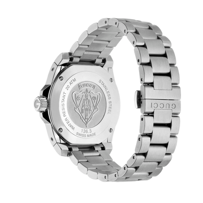 Gucci Dive Black Dial Stainless Steel Mens Quartz Watch YA136301A