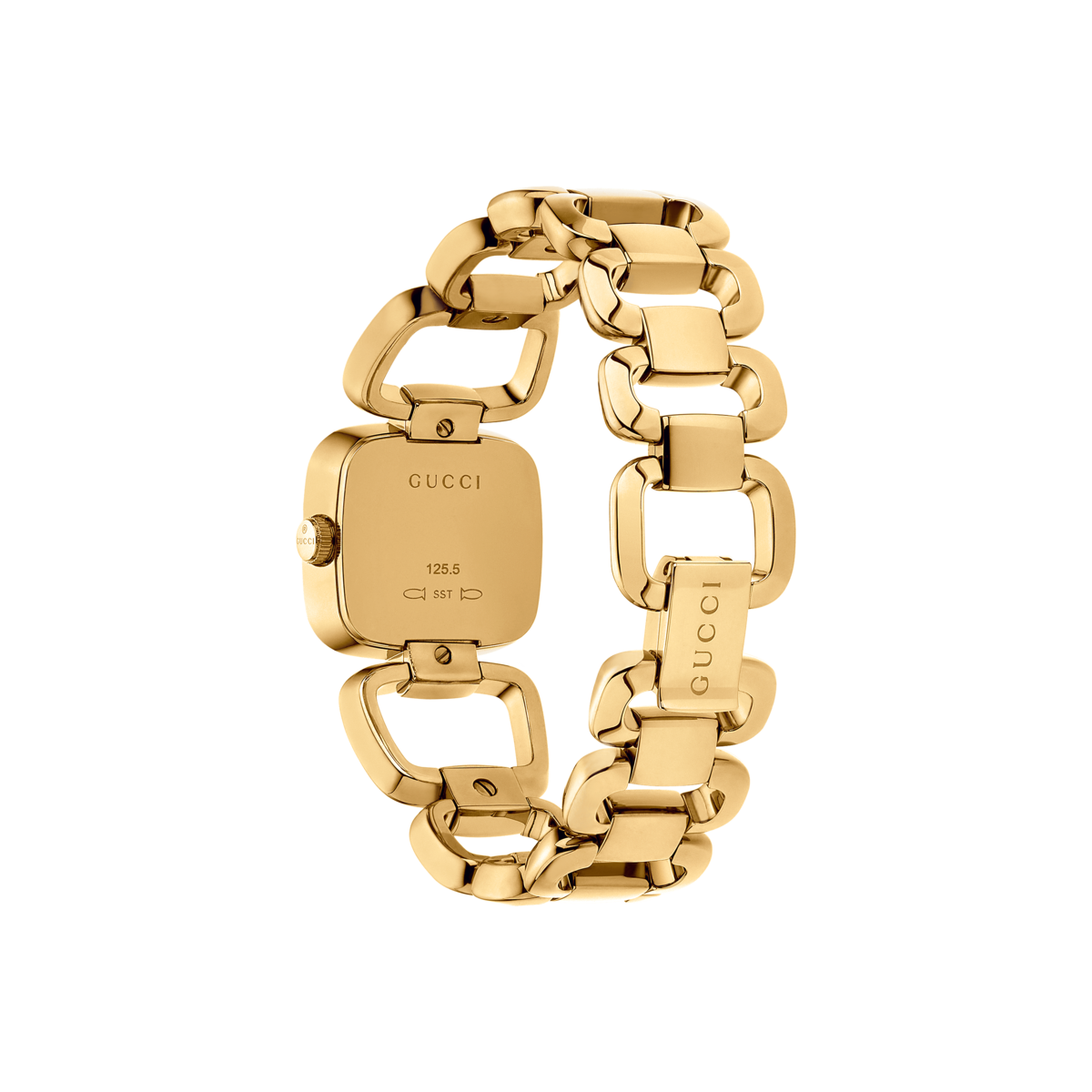 Gucci G-Gucci Mother of Pearl Diamond Set Dial PVD Gold Plated Womens Quartz Watch YA125513