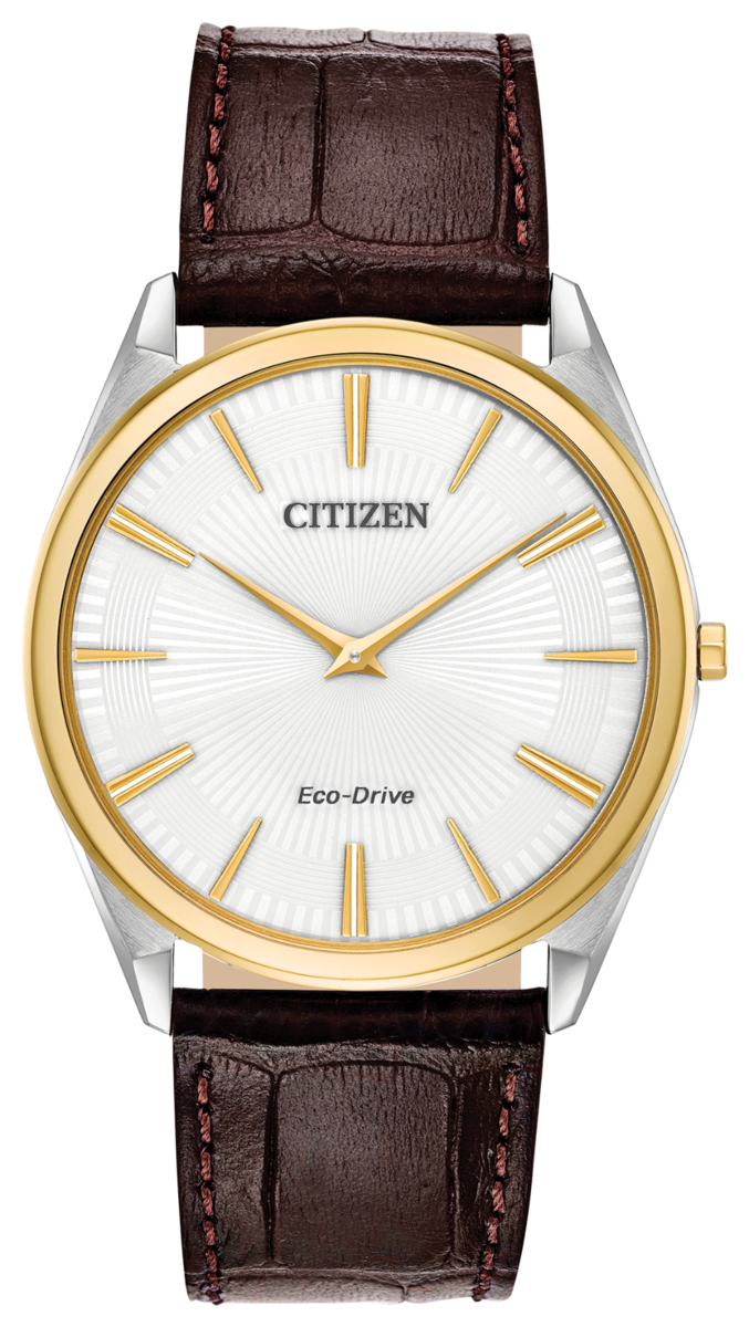 Citizen Eco-Drive Stiletto White Dial Two Tone Mens Watch AR3074-03A