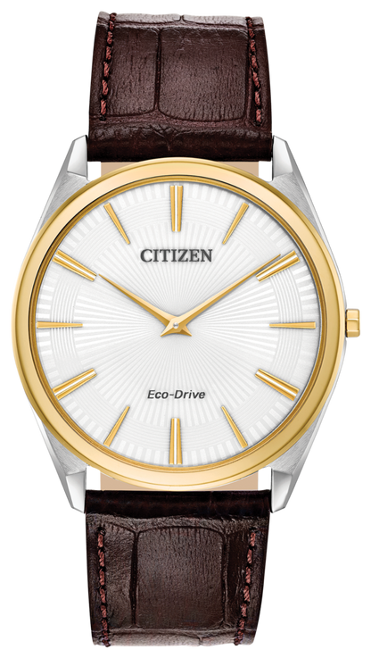 Citizen Eco-Drive Stiletto White Dial Two Tone Mens Watch AR3074-03A