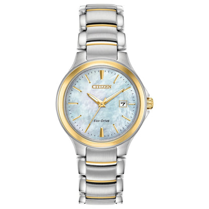 Citizen Eco-Drive Chandler Mother of Pearl Dial Two Tone Watch EW2524-55N