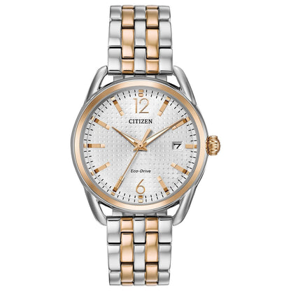 Citizen Eco-Drive LTR Long Term Relationship Silver Dial Two Tone Womens Watch FE6086-74A