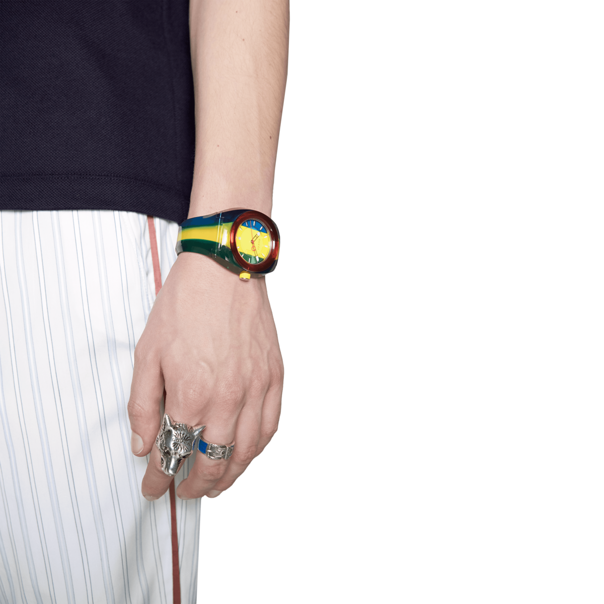 Gucci Sync Multi-Colour Rubber Strap Unisex Quartz Watch YA137114