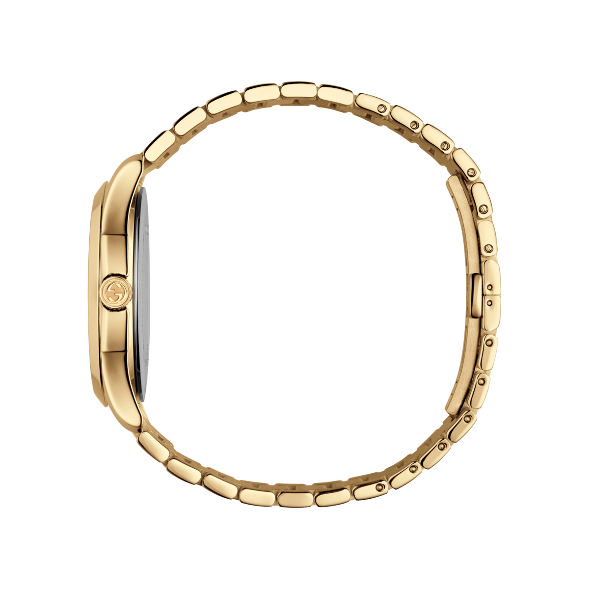 Gucci G-Timeless Diamante Pattern Dial PVD Gold Plated Unisex Quartz Watch YA126461