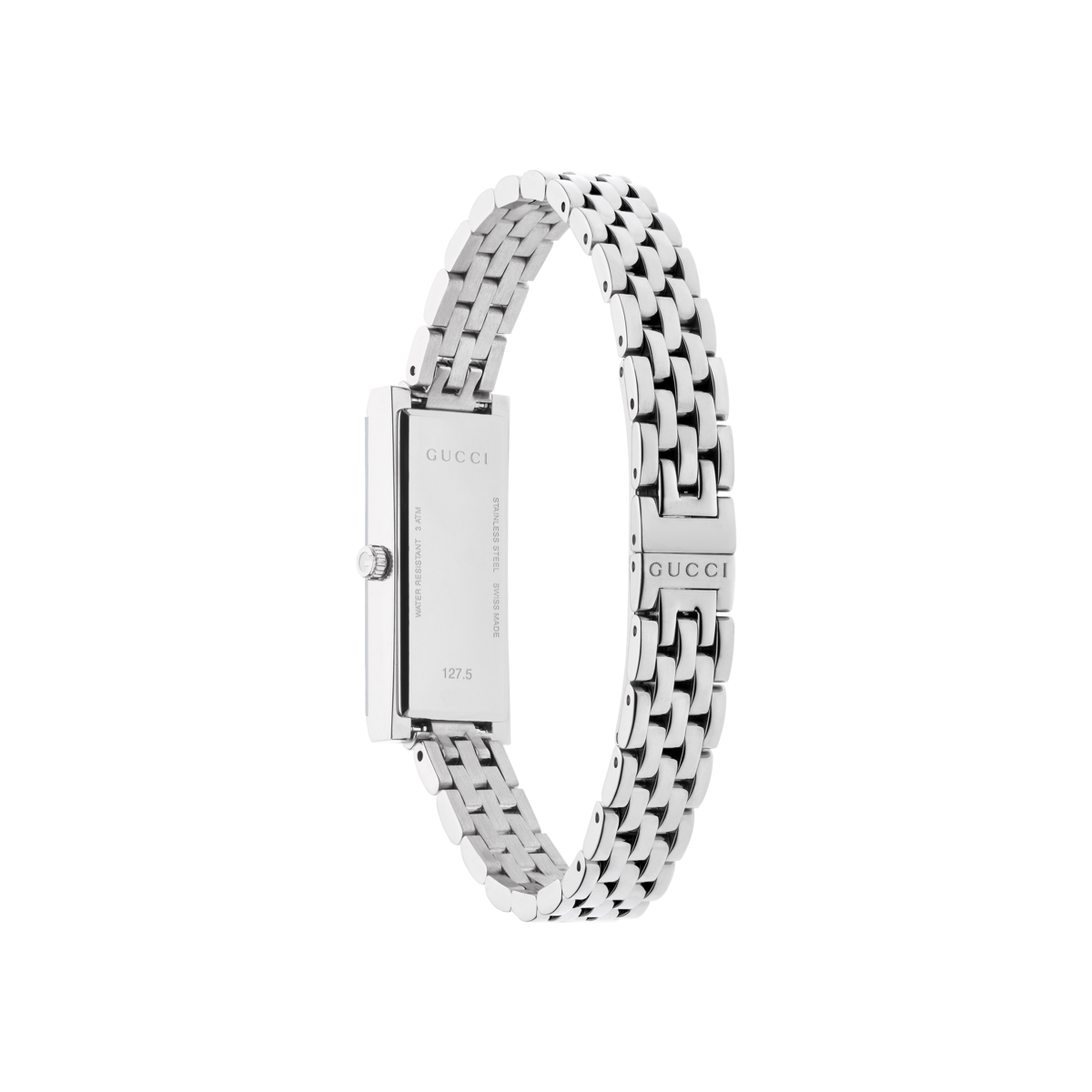 Gucci G-Frame Black Diamond Set Dial Stainless Steel Womens Quartz Watch YA127504