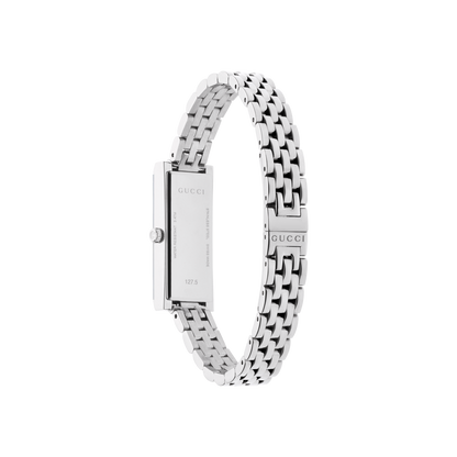 Gucci G-Frame Black Diamond Set Dial Stainless Steel Womens Quartz Watch YA127504