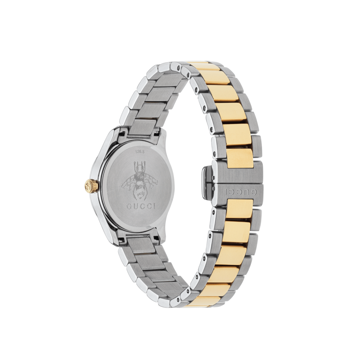 Gucci G-Timeless Feline Silver Dial Two Tone Womens Quartz Watch YA126596