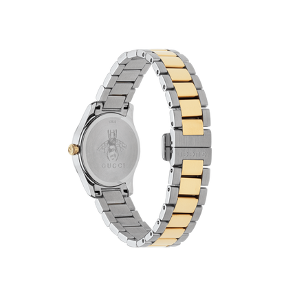 Gucci G-Timeless Feline Silver Dial Two Tone Womens Quartz Watch YA126596