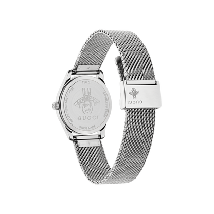 Gucci G-Timeless Slim Mother of Pearl Dial Stainless Steel Womens Quartz Watch YA126583