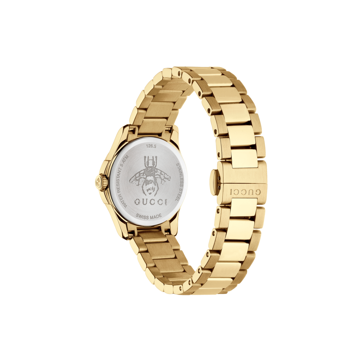 Gucci G-Timeless Silver Dial PVD Gold Plated Womens Quartz Watch YA126576