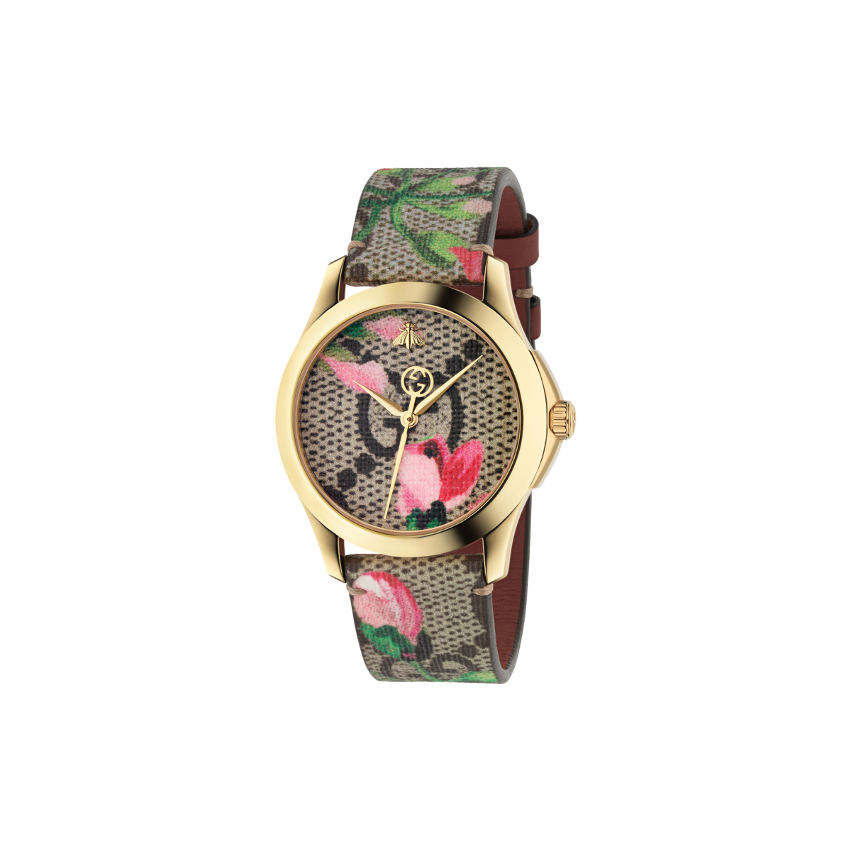 Gucci G-Timeless Le Marché des Merveilles Garden GG Blooms PVD Gold Plated Womens Quartz Watch YA1264038