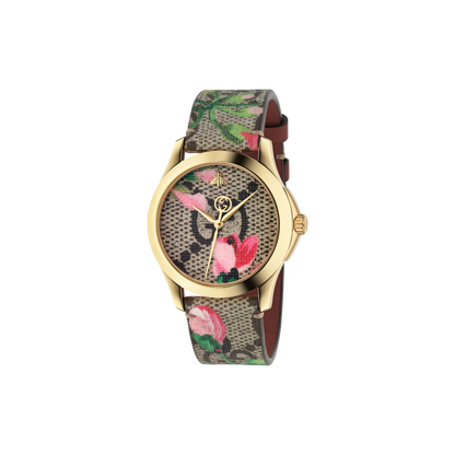 Gucci G-Timeless Le Marché des Merveilles Garden GG Blooms PVD Gold Plated Womens Quartz Watch YA1264038