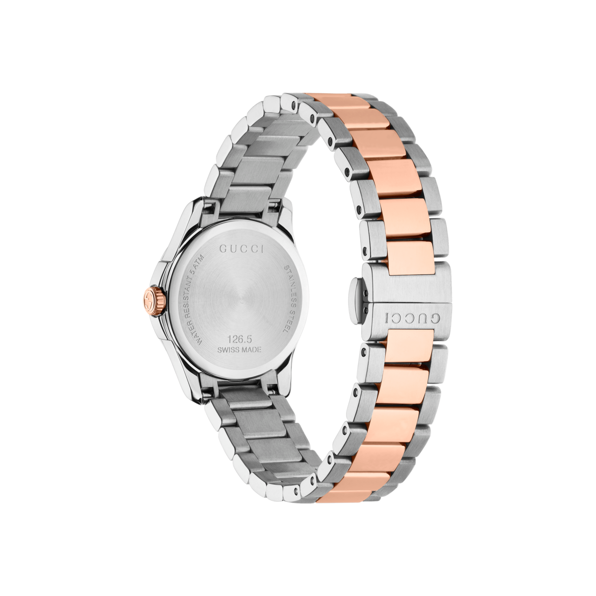 Gucci G-Timeless Silver Dial Two Tone Womens Quartz Watch YA126564