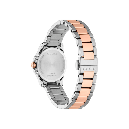 Gucci G-Timeless Silver Dial Two Tone Womens Quartz Watch YA126564