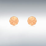 9ct  Diamond Cut Octagonal Stud Earrings