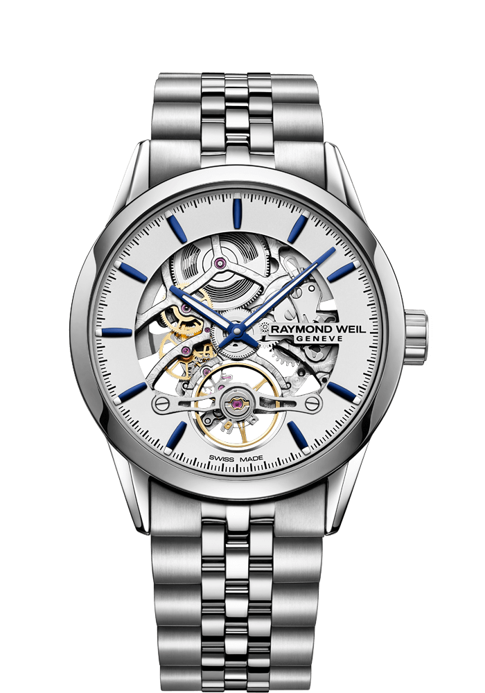 Raymond Weil Freelancer Calibre RW1212 Silver Skeleton Dial Stainless Steel Mens Watch 2785-ST-65001