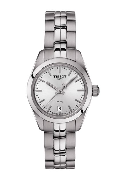 Tissot PR 100 Lady Small Silver Dial Stainless Steel Womens Quartz Watch T1010101103100