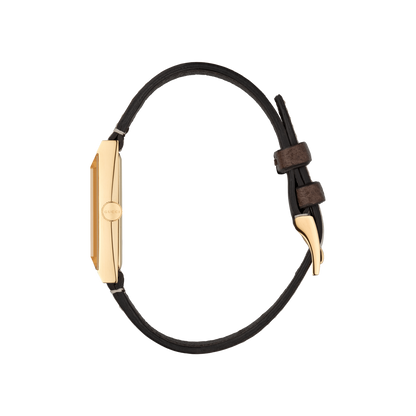 Gucci G-Frame Mother of Pearl Flower Dial PVD Gold Plated Womens Quartz Watch YA147407
