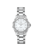 TAG Heuer Aquaracer Stainless Steel Mother of Pearl Diamond Set Dial Womens Quartz Watch 35mm WBD131B.BA0748