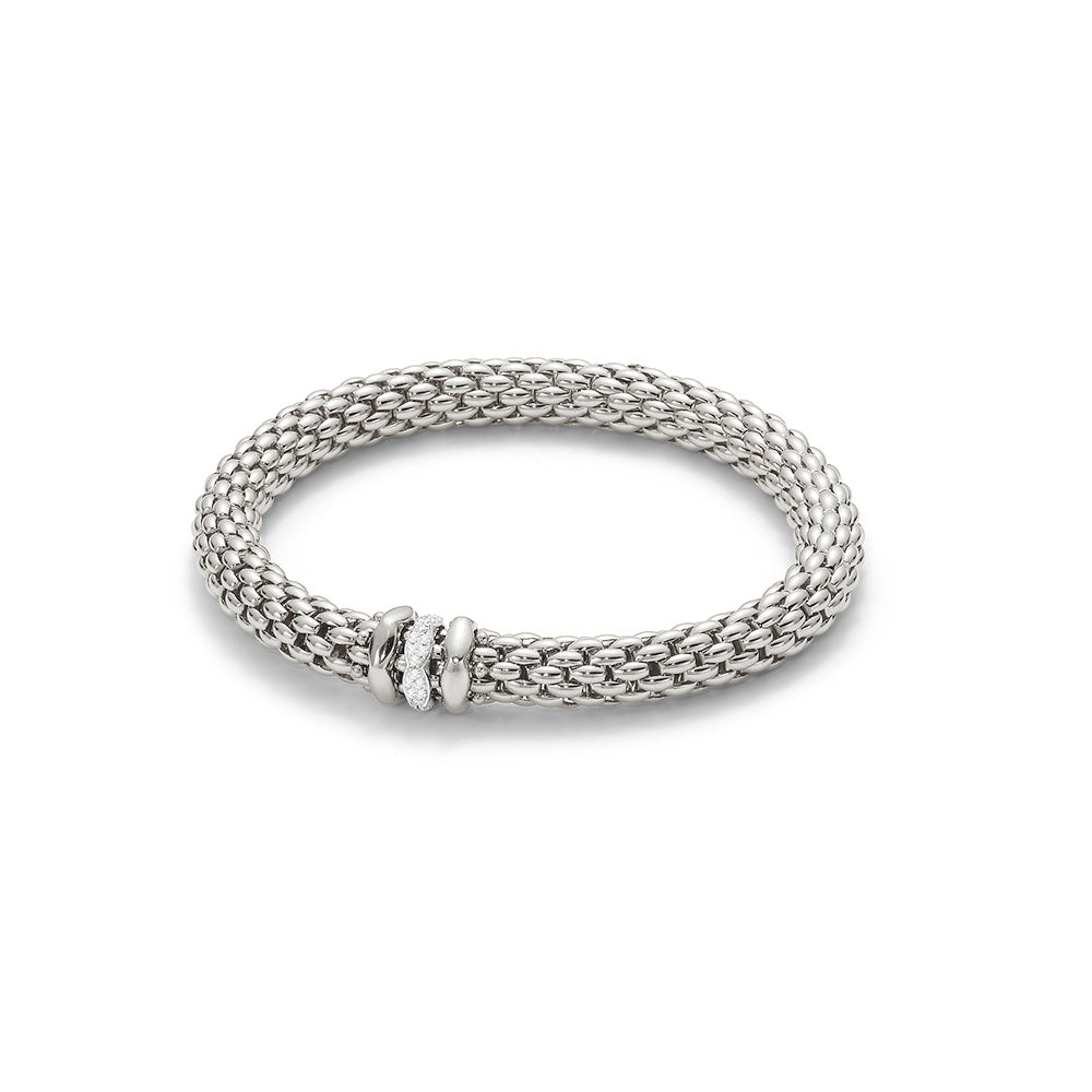 FOPE Flex'it Love Nest 18ct White Gold & Diamond Bracelet