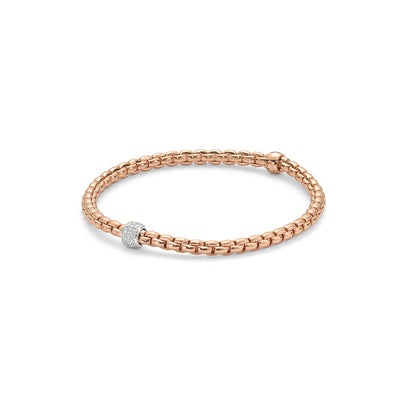 FOPE Flex'it Eka Tiny 18ct Rose Gold & Diamond Bracelet