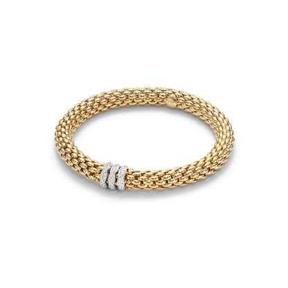 FOPE Flex'it Love Nest 18ct Gold & Diamond Bracelet