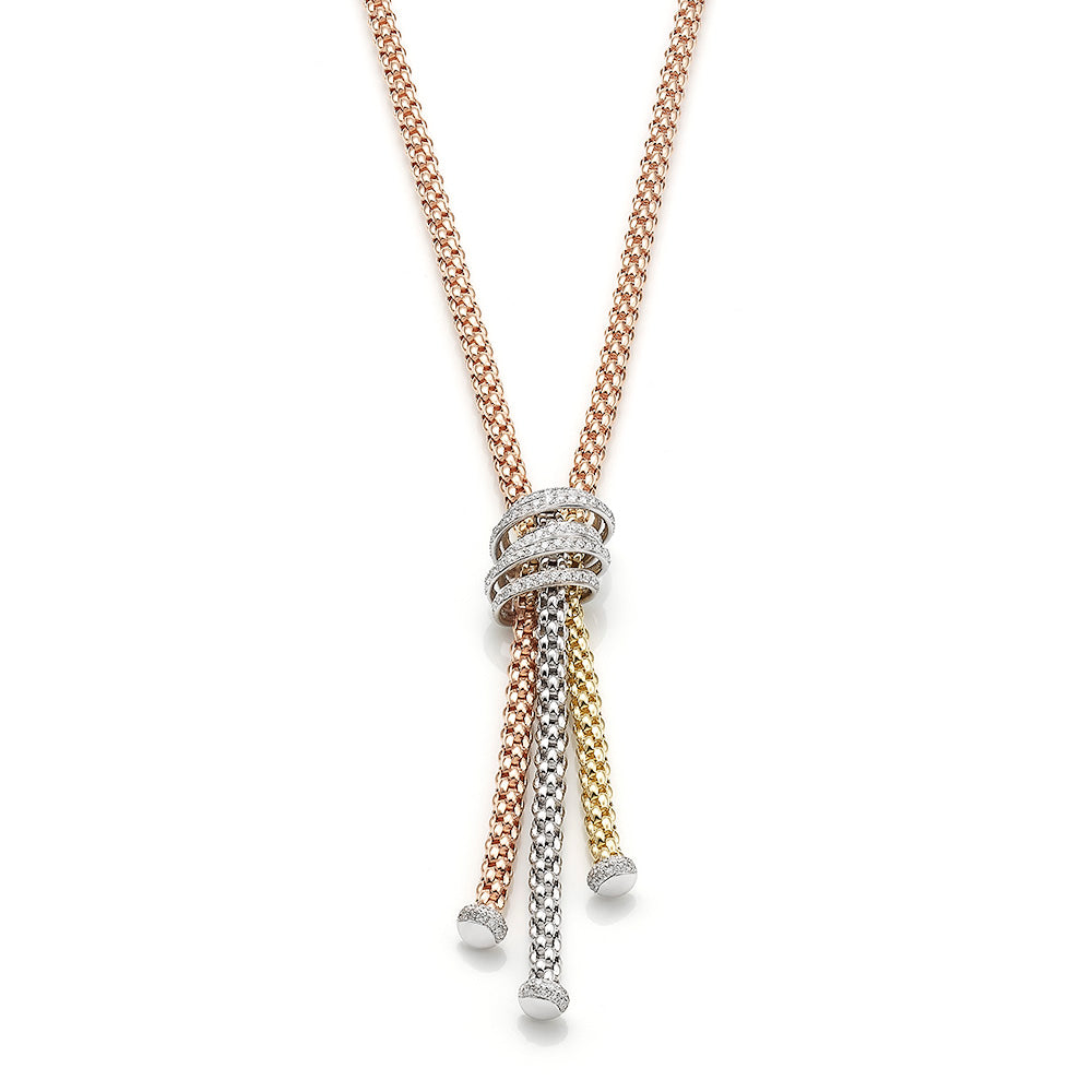 FOPE Flex'it MiaLuce 18ct Yellow, White & Rose Gold Diamond Set Necklace