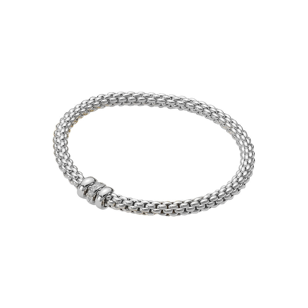 FOPE Flex'it Solo 18ct White Gold & Diamond Bracelet