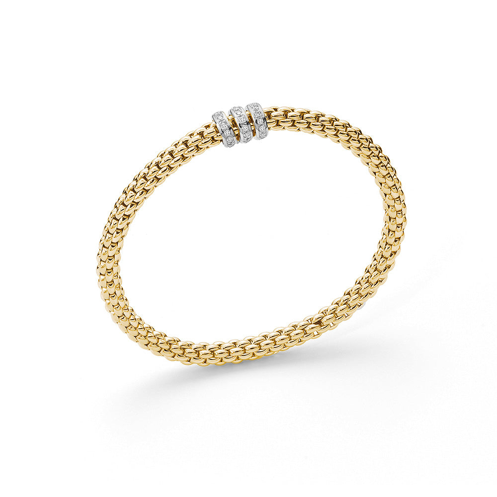 FOPE Flex'it Solo 18ct Gold & Diamond Bracelet