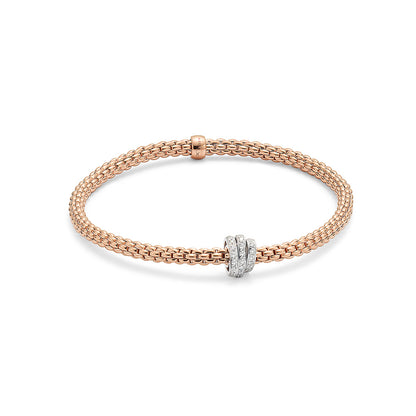 FOPE Flex'it Prima 18ct Rose Gold & Diamond Bracelet