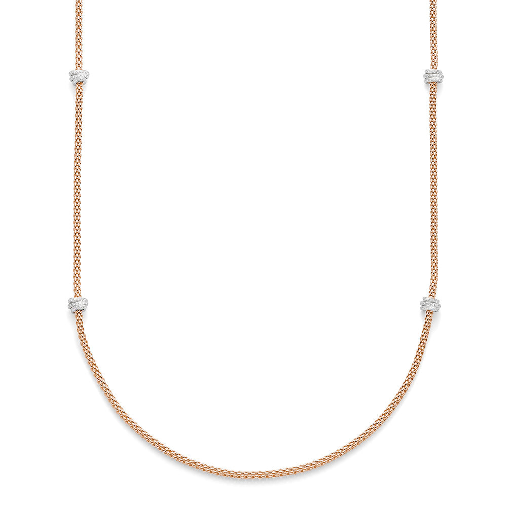 FOPE Flex'it Prima 18ct Rose Gold & Diamond Necklace