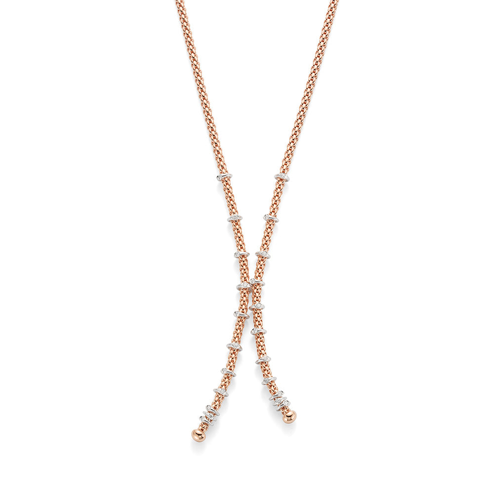 FOPE Flex'it Prima 18ct Rose Gold & Diamond Necklace