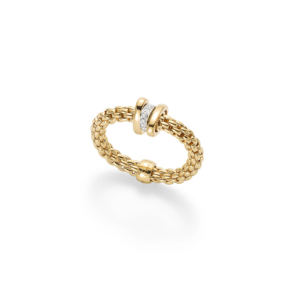 FOPE Flex'it Prima 18ct Gold & Diamond Ring (Medium)
