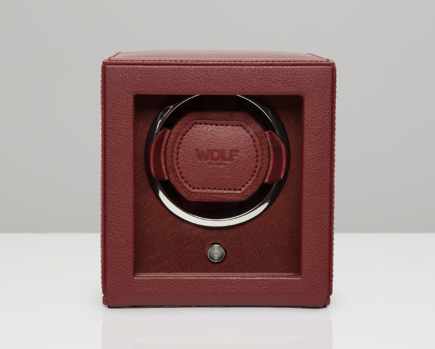 WOLF Bordeaux Cub Single Winder with Cover Watch Winding Box 461126