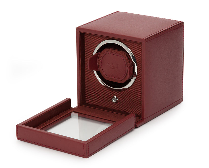 WOLF Bordeaux Cub Single Winder with Cover Watch Winding Box 461126