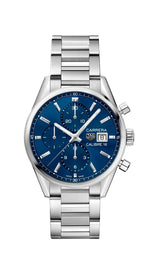 TAG Heuer Carrera Calibre 16 Blue Dial Stainless Steel Mens Chronograph Watch CBK2112.BA0715