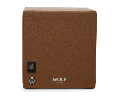 WOLF Cognac Cub Single Winder with Cover Watch Winding Box 461127