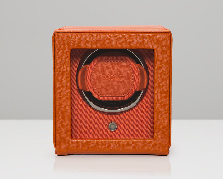 WOLF Orange Cub Single Winder with Cover Watch Winding Box 461139