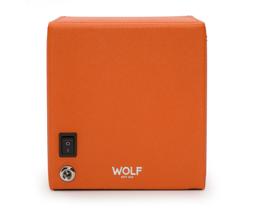 WOLF Orange Cub Single Winder with Cover Watch Winding Box 461139