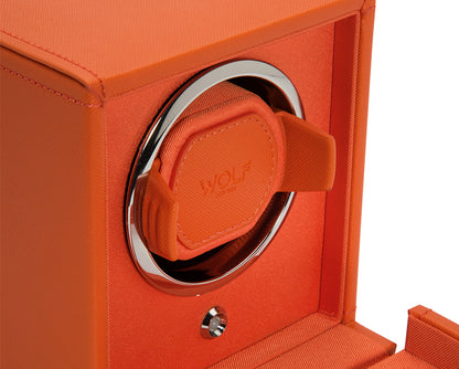 WOLF Orange Cub Single Winder with Cover Watch Winding Box 461139