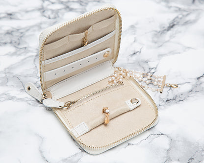 WOLF Marrakesh Cream Travel Zip Jewellery Case 308553